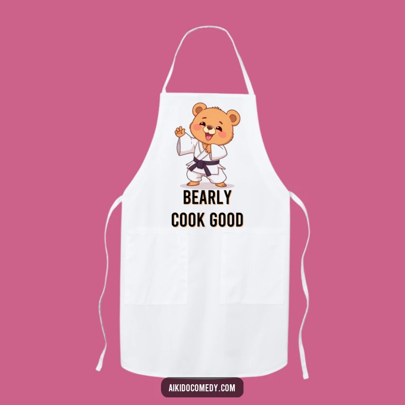 Funny Bear Cub Aikido Apron - Cook Up Laughs in the Kitchen!