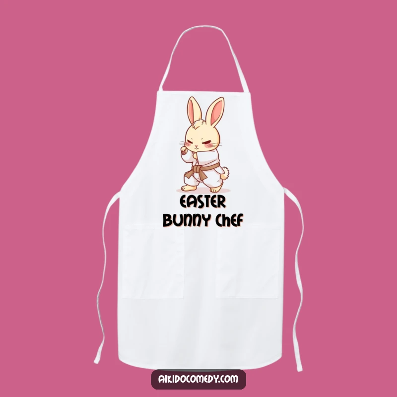 Funny Bunny Martial Arts Apron - Roll Through Kitchen Tasks!