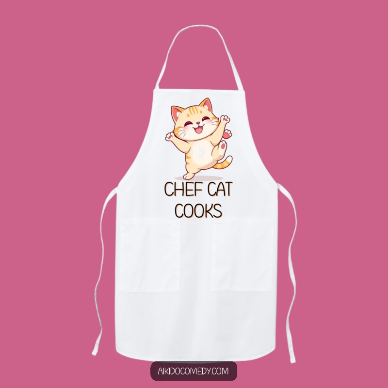 Funny Cat High Kick Apron - Kick Your Cooking Skills Up!