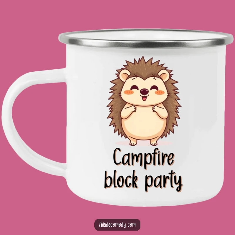 Funny Hedgehog Aikido Camping Mug - Outdoor Block Practice Cup