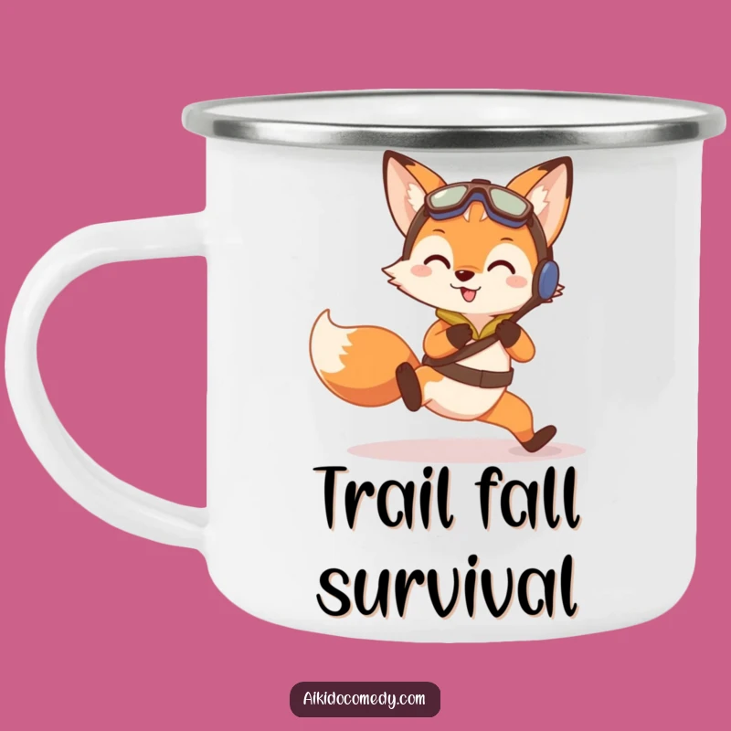 Funny Fox Aikido Camping Mug - Outdoor Practice Fall Cup