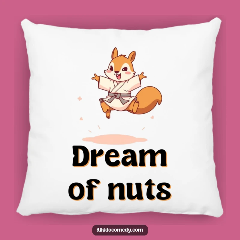Funny Squirrel Leap Pillow - Cozy Comfort & Martial Arts Fun!