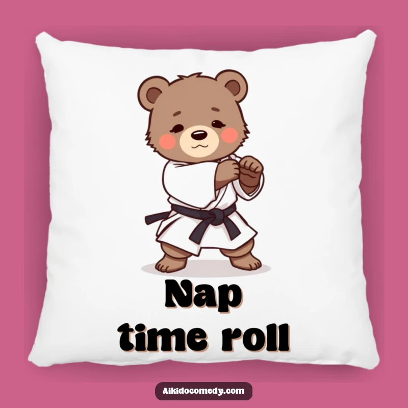 Funny Bear Cub Aikido Pillow - Cozy Martial Arts Practice Cushion