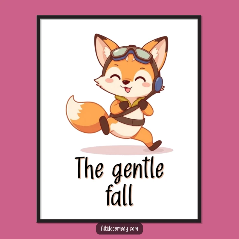 Funny Fox Aikido Digital Art Print - Printable Practice Fall Decor