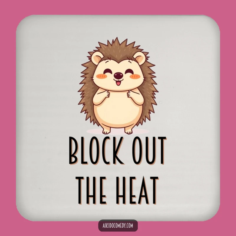 Funny Hedgehog Aikido Drink Coaster - Block Practice Table Protector