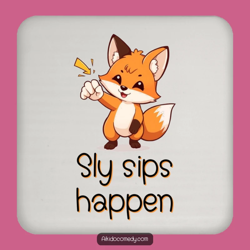 Funny Fox Kung Fu Coaster - Protect Surfaces with Finesse!