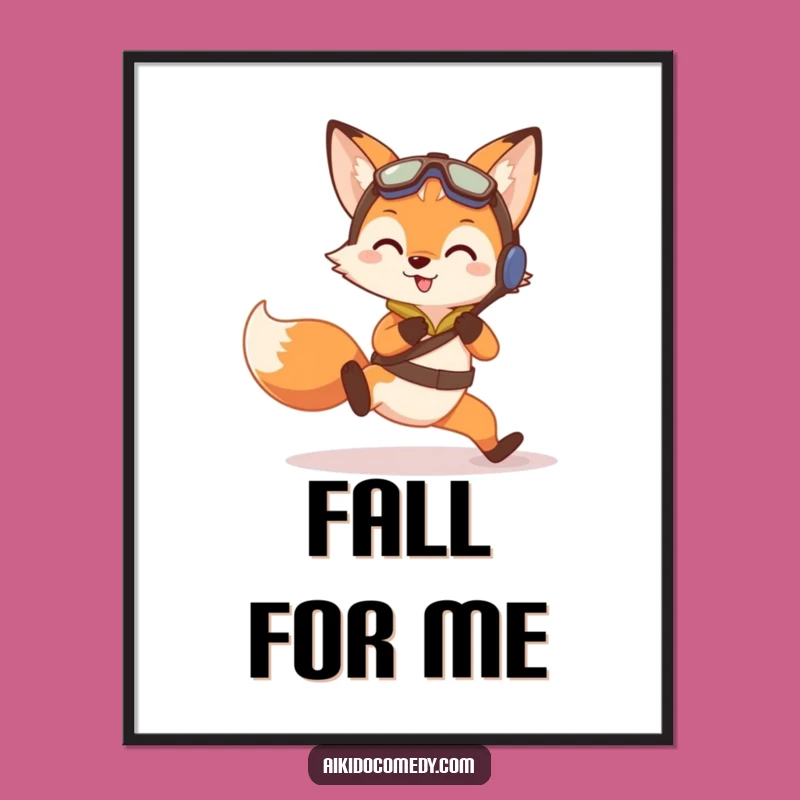 Funny Fox Aikido Poster - Gentle Fall Training Wall Art