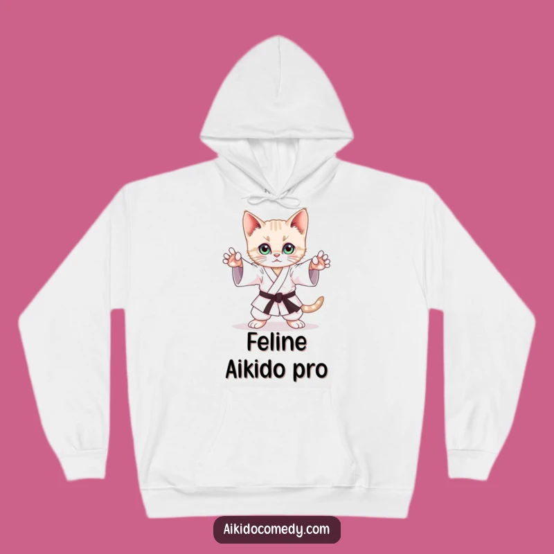 Funny Kitten Aikido Hoodie - Cosy Stance Practice Sweatshirt