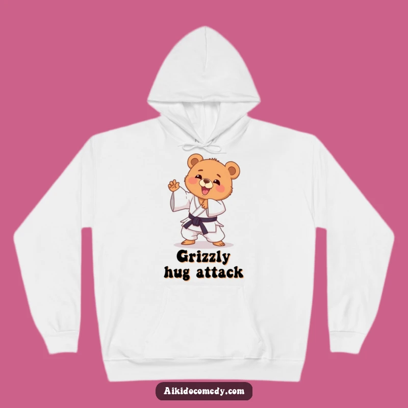 Funny Bear Cub Aikido Hoodie - Cozy & Hilarious Martial Arts Gift