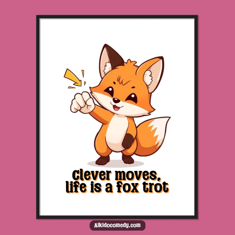 Free Printable Wall Art: Witty Fox Dodging Punch, Hilarious Downloadable Art