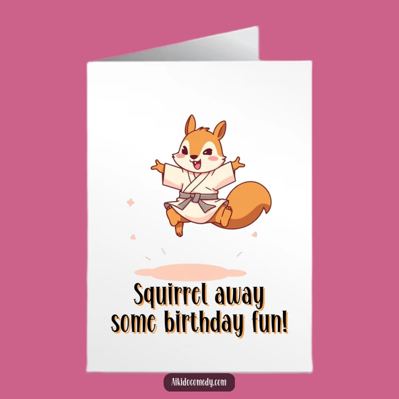 Free Printable Birthday Card: Leaping Squirrel, Funny Birthday Greeting, Downloadable Gift