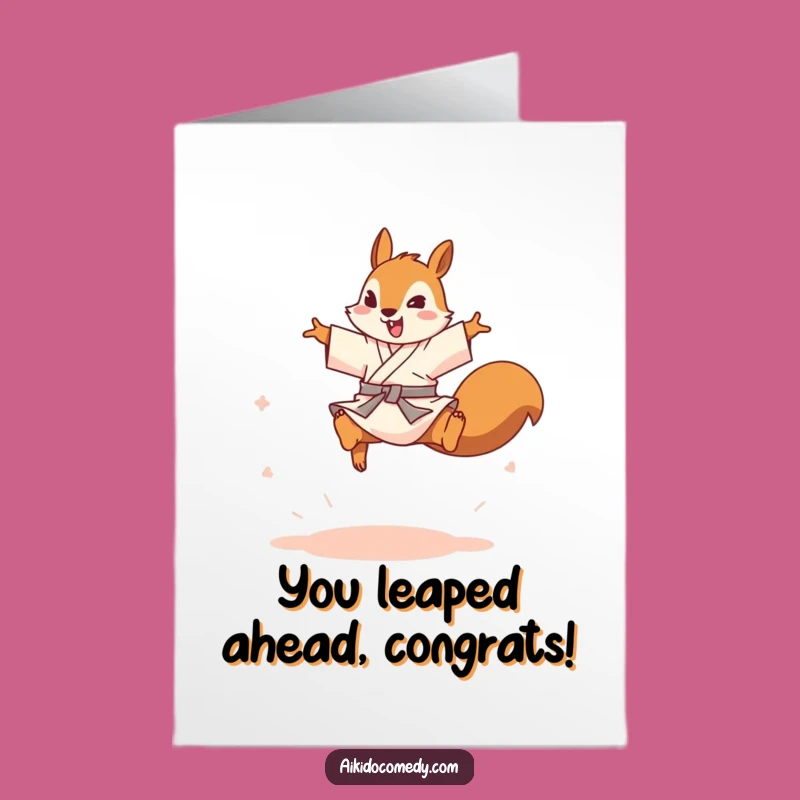 Free Printable Congrats Card: Acrobatic Squirrel, Humorous Downloadable Gift