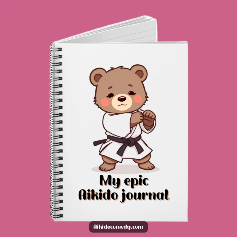 Funny Bear Cub Aikido Notebook - Martial Arts Practice Journal Gift