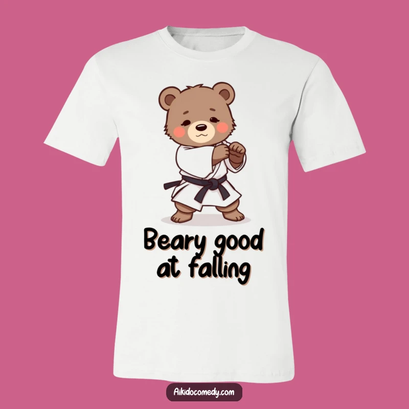 Funny Bear Cub Aikido T-Shirt - Adorable Martial Arts Practice Tee