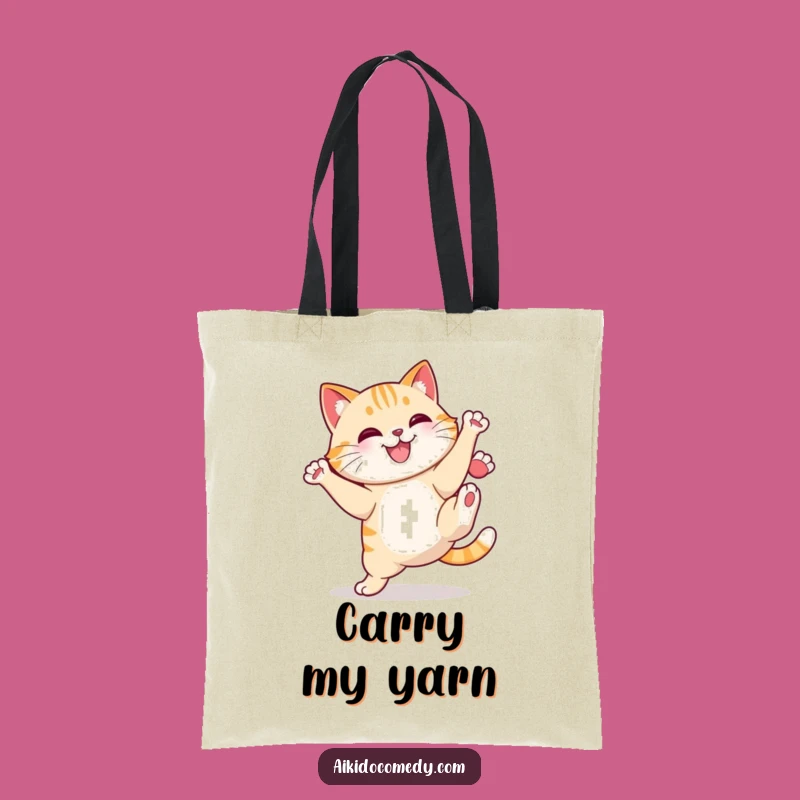 Funny Cat High Kick Tote Bag - Carry Your Essentials with Flair!